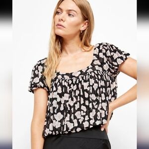Free People Megs Blouse Mesh Bubblehem Top Size Small